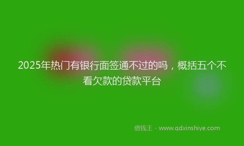 2025年热门有银行面签通不过的吗，概括五个不看欠款的贷款平台
