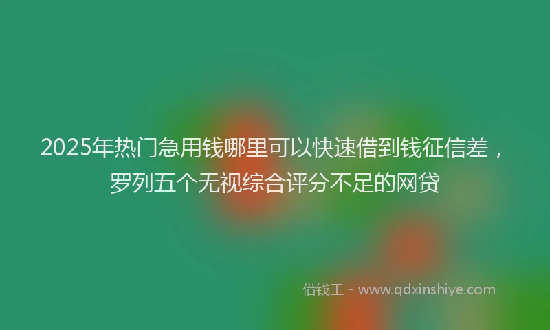 2025年热门急用钱哪里可以快速借到钱征信差，罗列五个无视综合评分不足的网贷