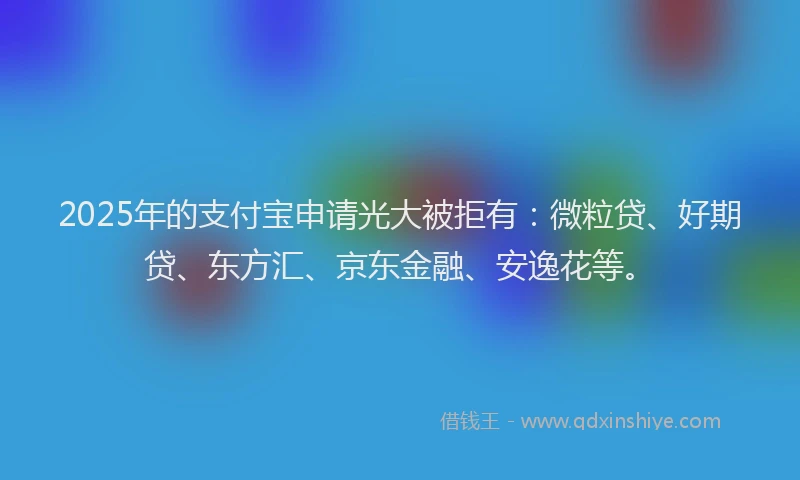 2025年的支付宝申请光大被拒有：微粒贷、好期贷、东方汇、京东金融、安逸花等。