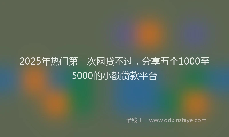 2025年热门第一次网贷不过，分享五个1000至5000的小额贷款平台