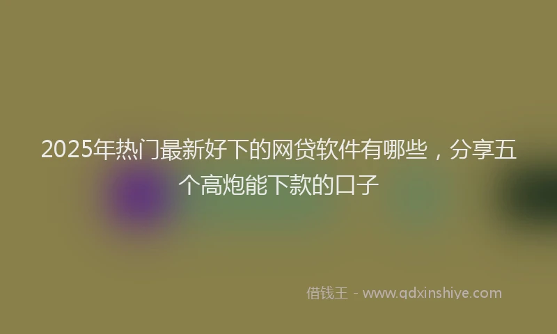 2025年热门最新好下的网贷软件有哪些，分享五个高炮能下款的口子