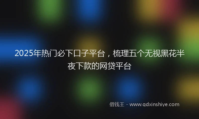 2025年热门必下口子平台，梳理五个无视黑花半夜下款的网贷平台