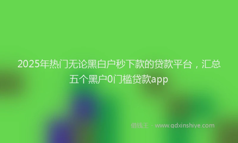 2025年热门无论黑白户秒下款的贷款平台，汇总五个黑户0门槛贷款app