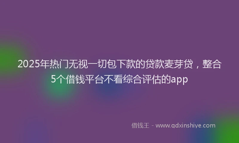 2025年热门无视一切包下款的贷款麦芽贷，整合5个借钱平台不看综合评估的app