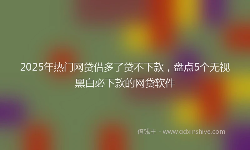2025年热门网贷借多了贷不下款，盘点5个无视黑白必下款的网贷软件