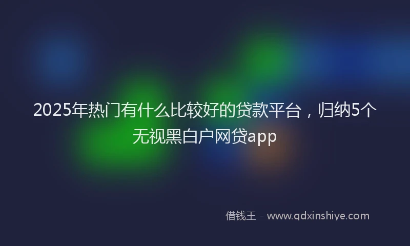 2025年热门有什么比较好的贷款平台，归纳5个无视黑白户网贷app