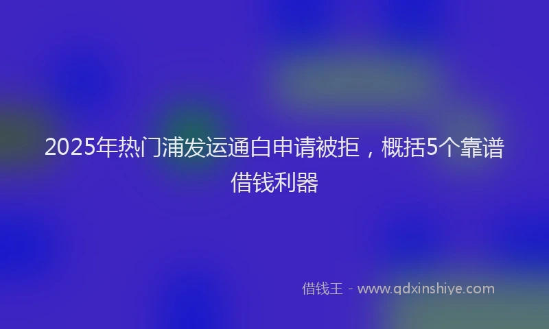 2025年热门浦发运通白申请被拒，概括5个靠谱借钱利器