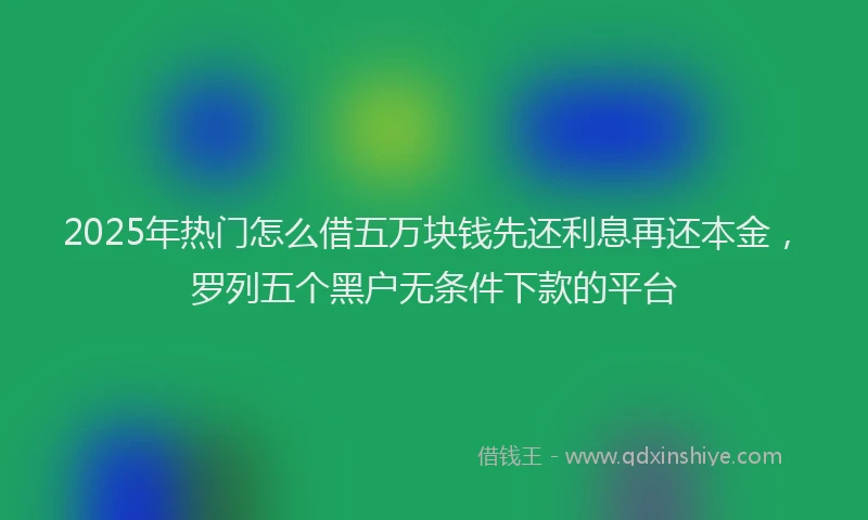 2025年热门怎么借五万块钱先还利息再还本金，罗列五个黑户无条件下款的平台