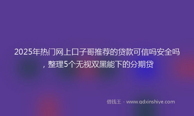 2025年热门网上口子哥推荐的贷款可信吗安全吗，整理5个无视双黑能下的分期贷
