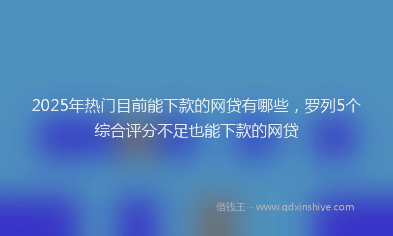 2025年热门目前能下款的网贷有哪些，罗列5个综合评分不足也能下款的网贷