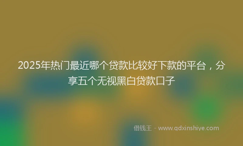 2025年热门最近哪个贷款比较好下款的平台，分享五个无视黑白贷款口子