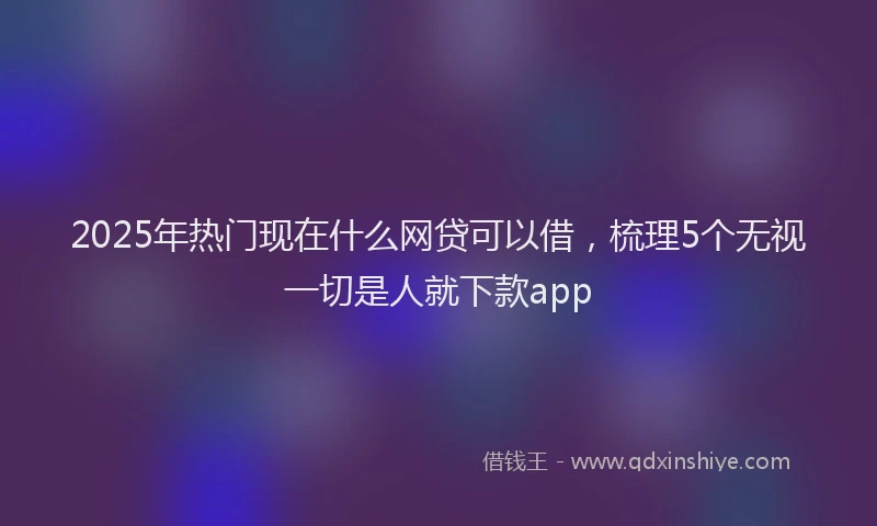 2025年热门现在什么网贷可以借，梳理5个无视一切是人就下款app