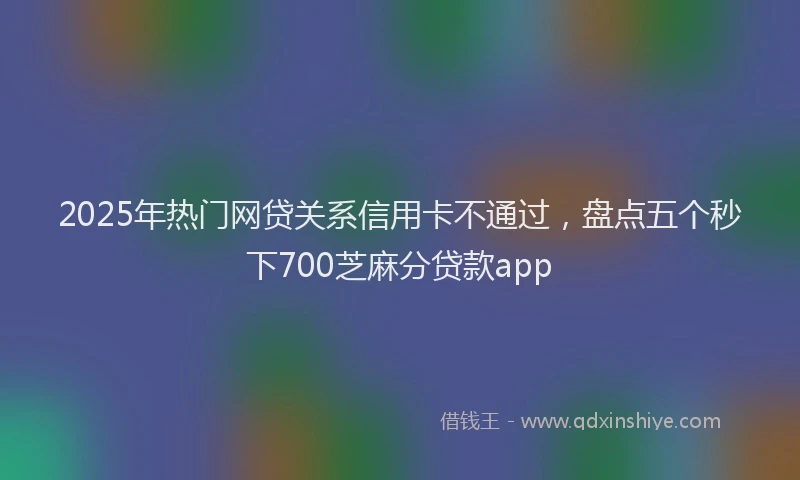 2025年热门网贷关系信用卡不通过，盘点五个秒下700芝麻分贷款app
