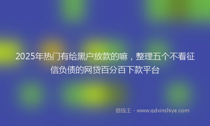 2025年热门有给黑户放款的嘛，整理五个不看征信负债的网贷百分百下款平台
