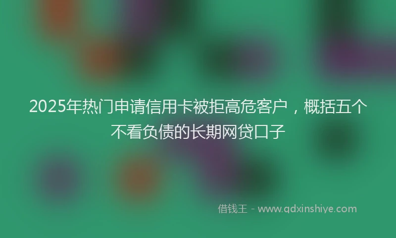 2025年热门申请信用卡被拒高危客户，概括五个不看负债的长期网贷口子