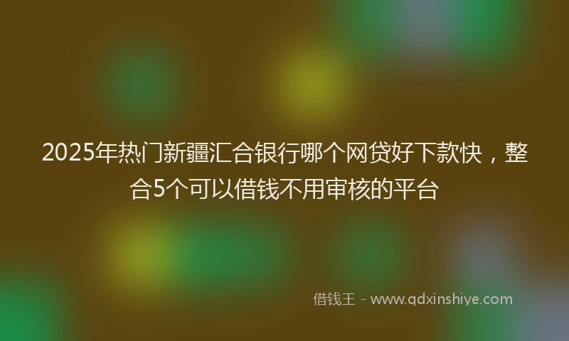 2025年热门新疆汇合银行哪个网贷好下款快，整合5个可以借钱不用审核的平台
