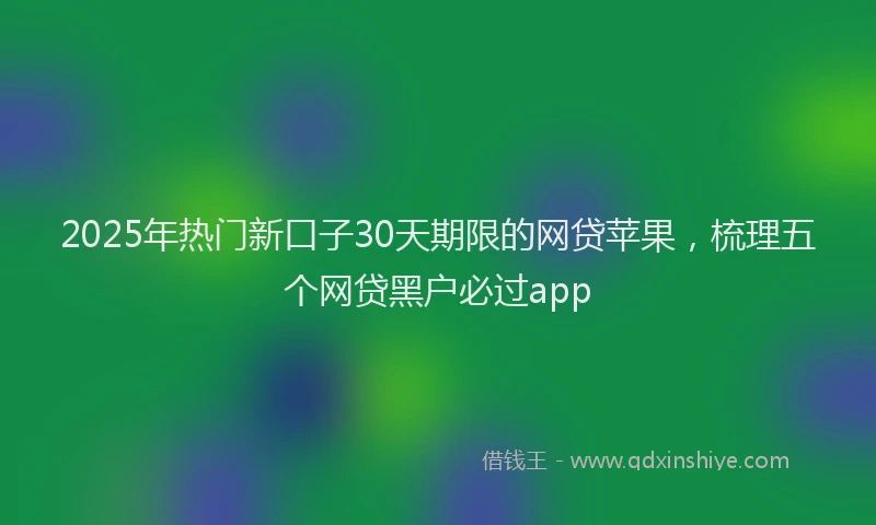 2025年热门新口子30天期限的网贷苹果，梳理五个网贷黑户必过app