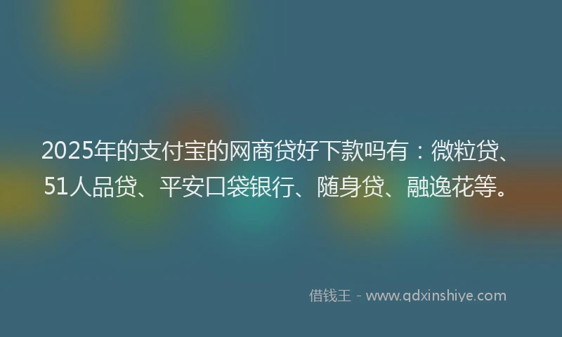 2025年的支付宝的网商贷好下款吗有：微粒贷、51人品贷、平安口袋银行、随身贷、融逸花等。