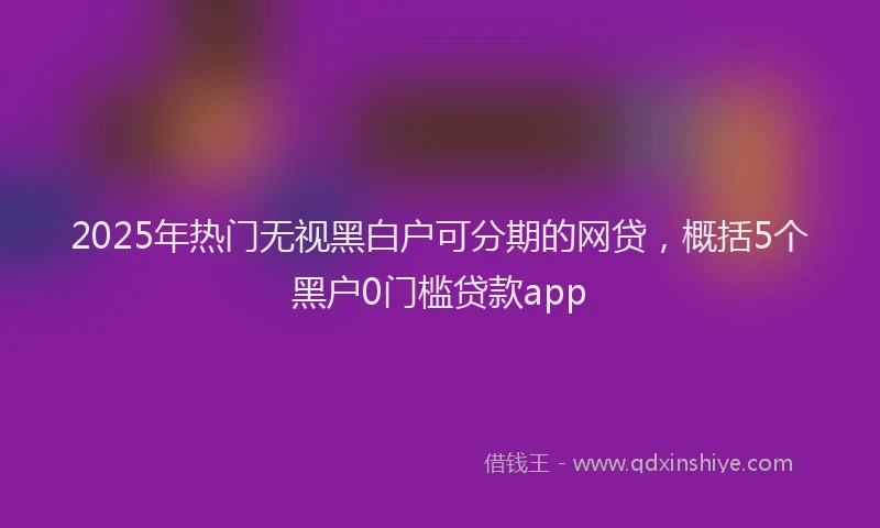 2025年热门无视黑白户可分期的网贷，概括5个黑户0门槛贷款app