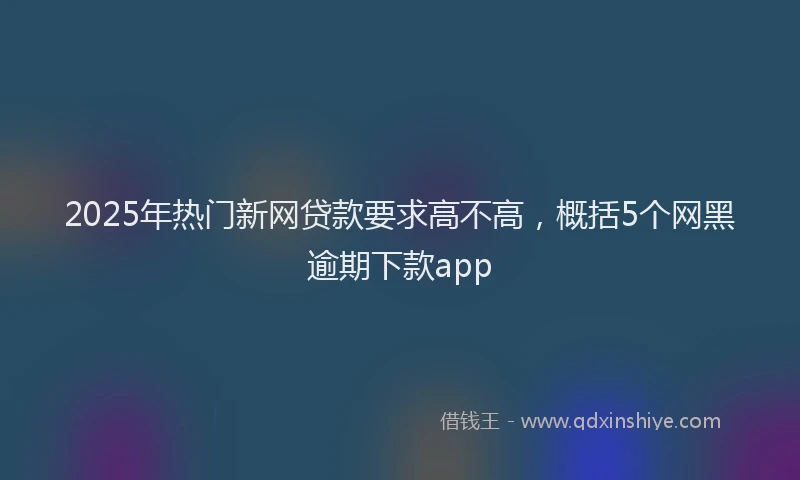 2025年热门新网贷款要求高不高，概括5个网黑逾期下款app