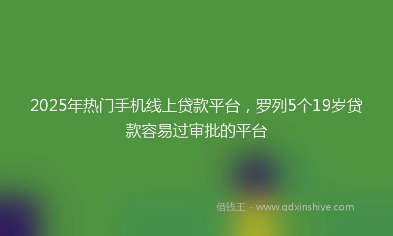2025年热门手机线上贷款平台，罗列5个19岁贷款容易过审批的平台