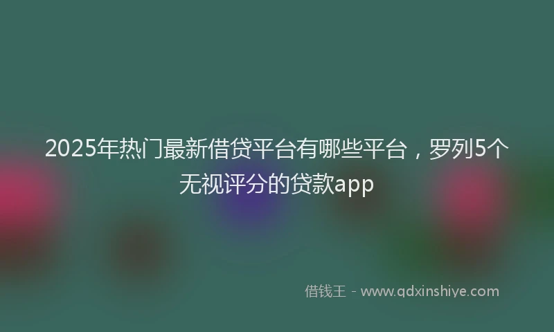 2025年热门最新借贷平台有哪些平台，罗列5个无视评分的贷款app