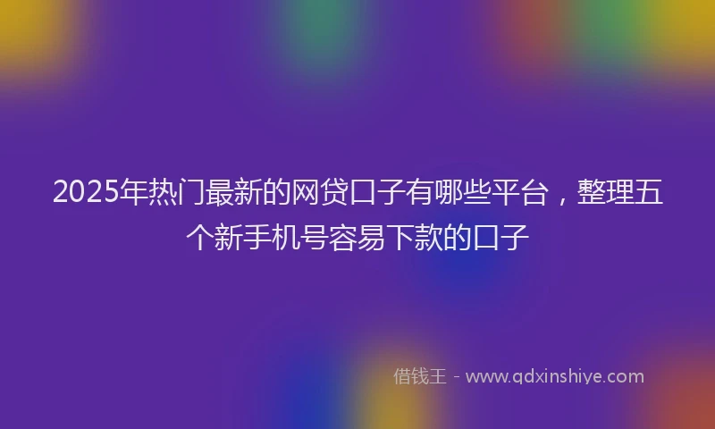 2025年热门最新的网贷口子有哪些平台，整理五个新手机号容易下款的口子
