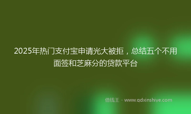 2025年热门支付宝申请光大被拒，总结五个不用面签和芝麻分的贷款平台