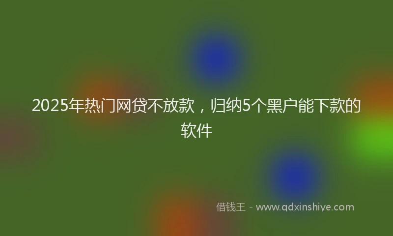 2025年热门网贷不放款，归纳5个黑户能下款的软件