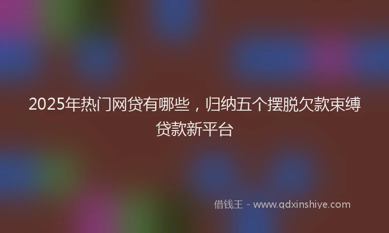 2025年热门网贷有哪些，归纳五个摆脱欠款束缚贷款新平台