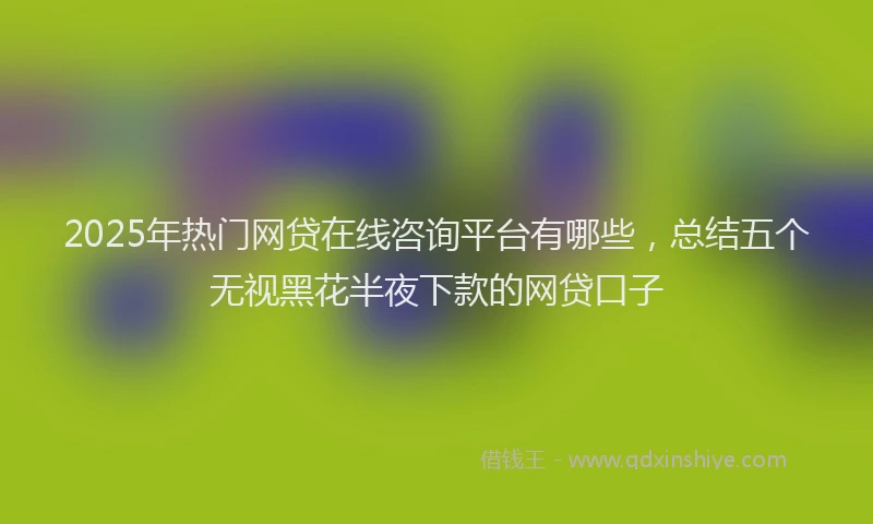 2025年热门网贷在线咨询平台有哪些，总结五个无视黑花半夜下款的网贷口子