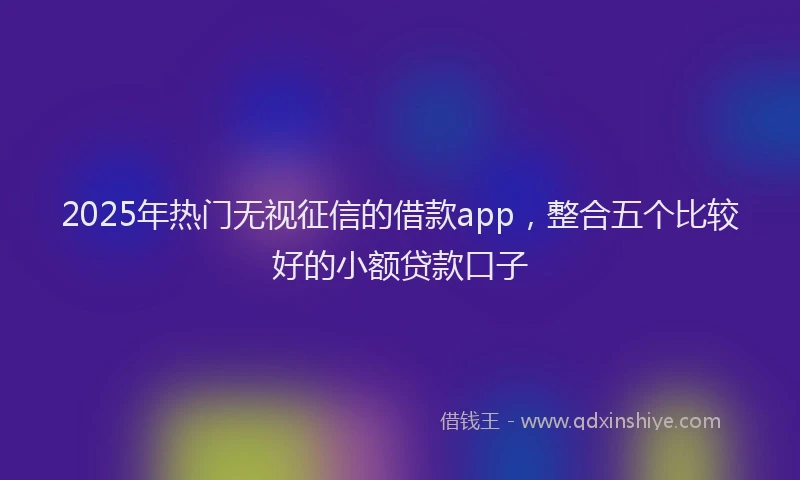 2025年热门无视征信的借款app，整合五个比较好的小额贷款口子