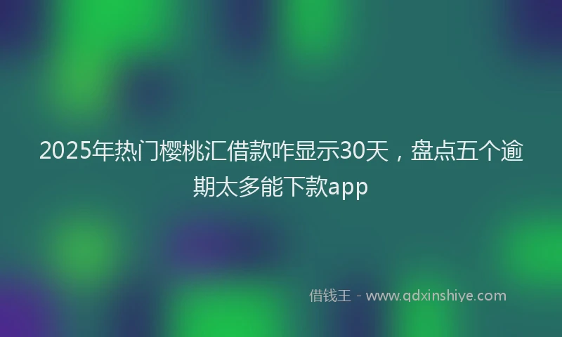 2025年热门樱桃汇借款咋显示30天，盘点五个逾期太多能下款app