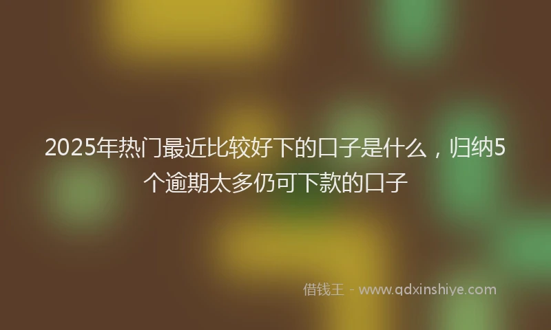 2025年热门最近比较好下的口子是什么，归纳5个逾期太多仍可下款的口子