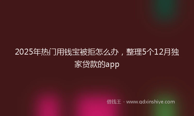 2025年热门用钱宝被拒怎么办，整理5个12月独家贷款的app