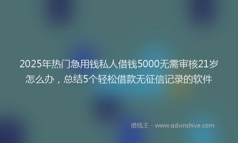 2025年热门急用钱私人借钱5000无需审核21岁怎么办，总结5个轻松借款无征信记录的软件