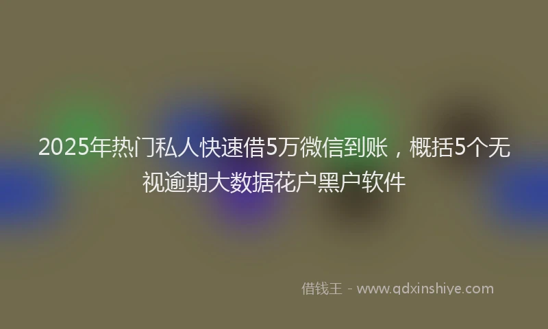 2025年热门私人快速借5万微信到账，概括5个无视逾期大数据花户黑户软件