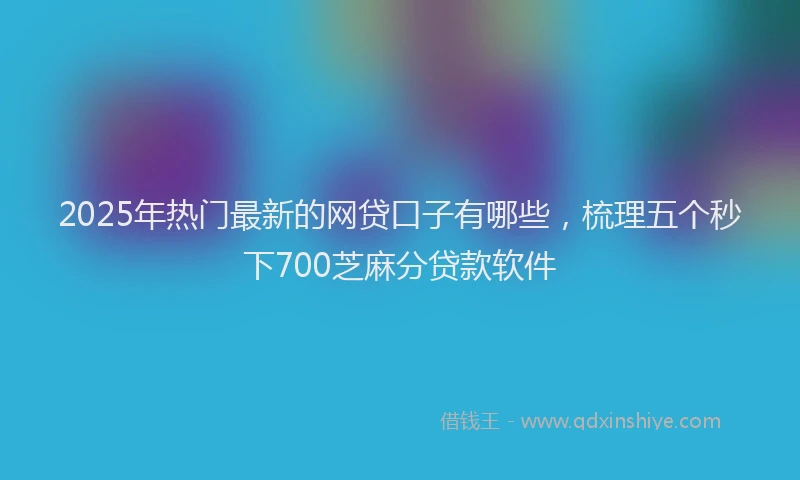 2025年热门最新的网贷口子有哪些，梳理五个秒下700芝麻分贷款软件
