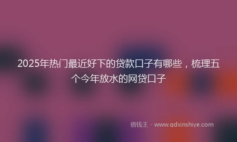 2025年热门最近好下的贷款口子有哪些，梳理五个今年放水的网贷口子