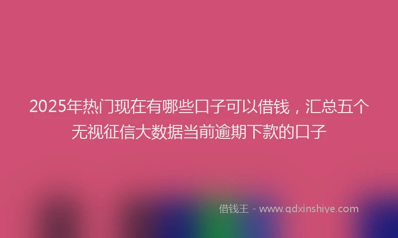 2025年热门现在有哪些口子可以借钱，汇总五个无视征信大数据当前逾期下款的口子