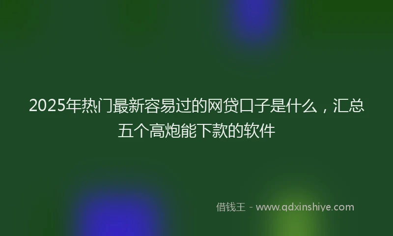 2025年热门最新容易过的网贷口子是什么，汇总五个高炮能下款的软件