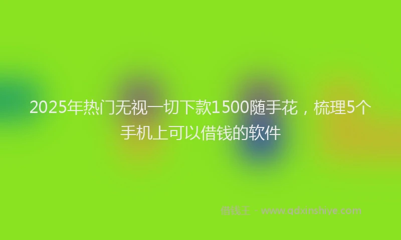 2025年热门无视一切下款1500随手花，梳理5个手机上可以借钱的软件