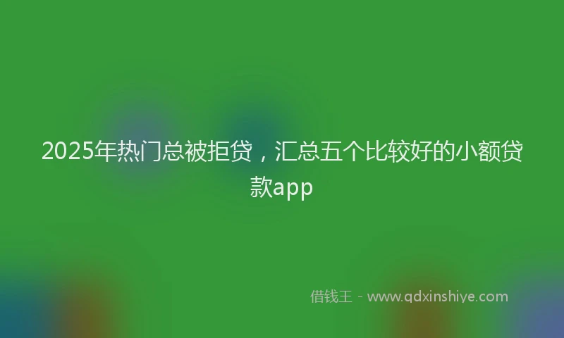 2025年热门总被拒贷，汇总五个比较好的小额贷款app