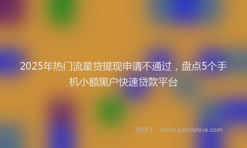 2025年热门流星贷提现申请不通过，盘点5个手机小额黑户快速贷款平台