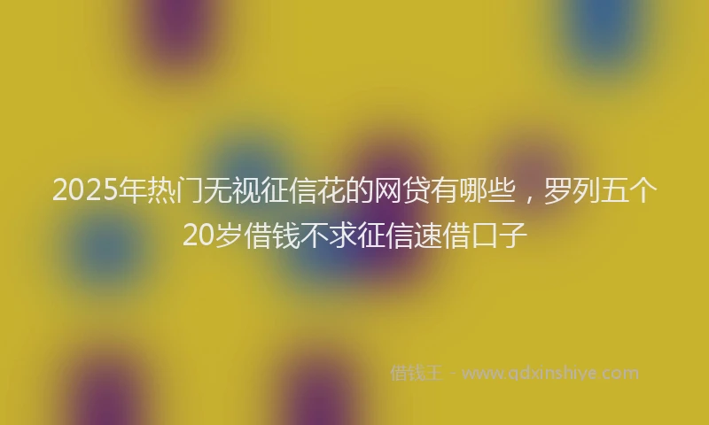 2025年热门无视征信花的网贷有哪些，罗列五个20岁借钱不求征信速借口子