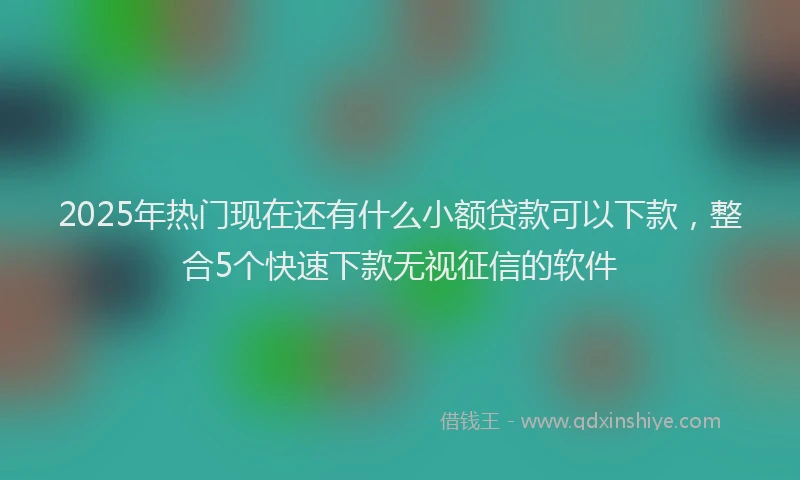 2025年热门现在还有什么小额贷款可以下款，整合5个快速下款无视征信的软件