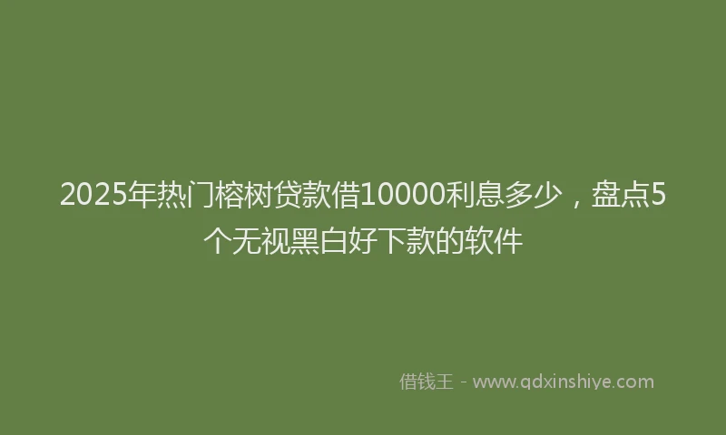 2025年热门榕树贷款借10000利息多少，盘点5个无视黑白好下款的软件