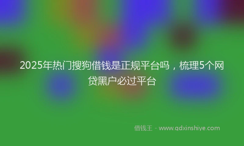 2025年热门搜狗借钱是正规平台吗，梳理5个网贷黑户必过平台