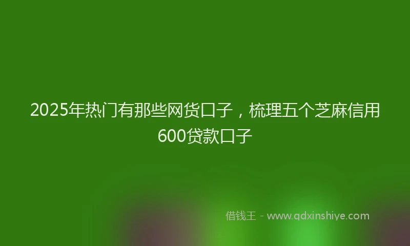 2025年热门有那些网货口子，梳理五个芝麻信用600贷款口子