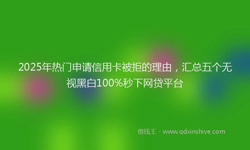 2025年热门申请信用卡被拒的理由，汇总五个无视黑白100%秒下网贷平台